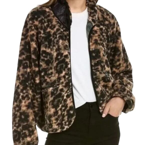 NWOT! Johnny Was Calme Bamboo Blend Leopard Print Fleece Jacket - Size Large - Picture 1 of 9